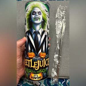 New Beetlejuice Tumblr with metal straw.